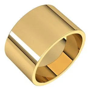 10K Yellow 12 mm Flat Band Size 11.5