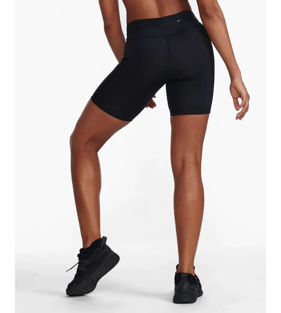 2XU Aero Mid-Rise Compression 6 Inch Short, Damen, Black/Silver Reflective