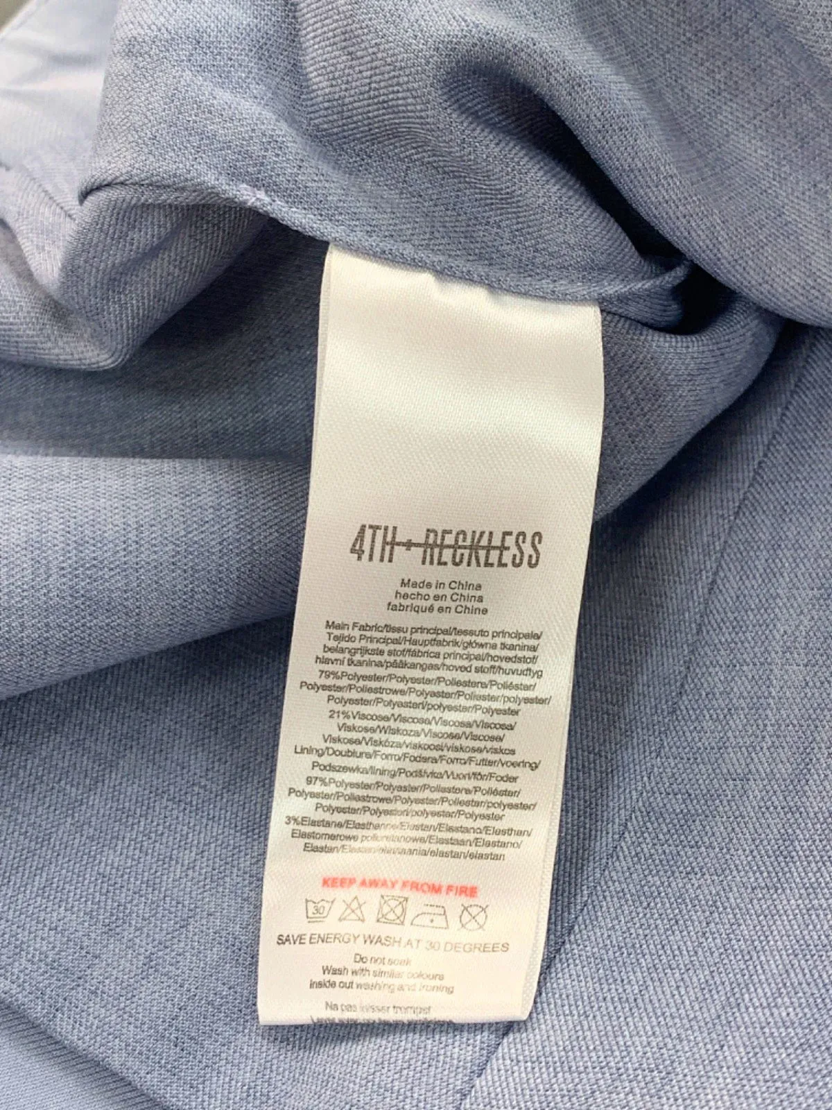 4TH   Reckless Blue Strapless Tailored Top UK 6