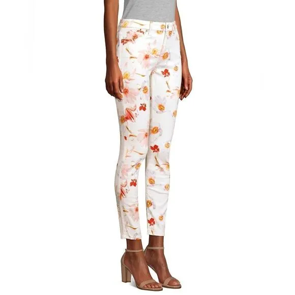 7 For All Mankind Skinny Jeans Bow Blossoms Size 24 NWT