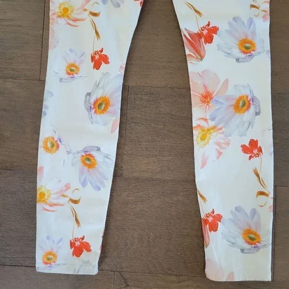 7 For All Mankind Skinny Jeans Bow Blossoms Size 24 NWT