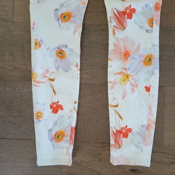 7 For All Mankind Skinny Jeans Bow Blossoms Size 24 NWT