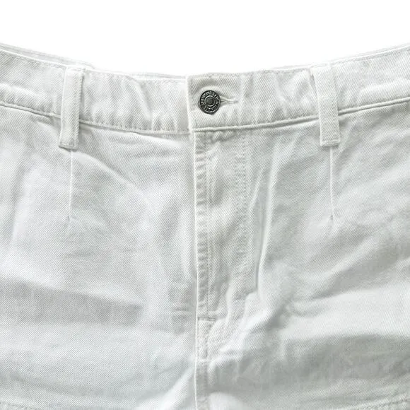 7FAMK Tailored Slouch Denim Short Brilliant White SIze 31 High Rise A-Line