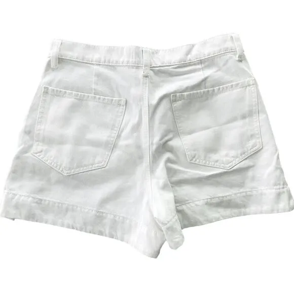 7FAMK Tailored Slouch Denim Short Brilliant White SIze 31 High Rise A-Line
