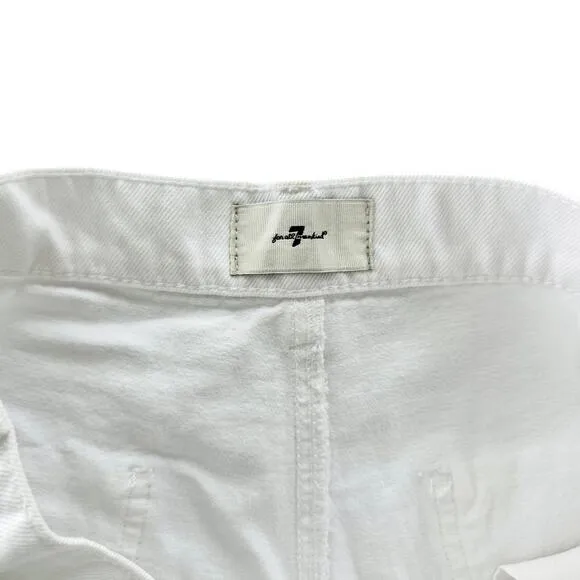 7FAMK Tailored Slouch Denim Short Brilliant White SIze 31 High Rise A-Line