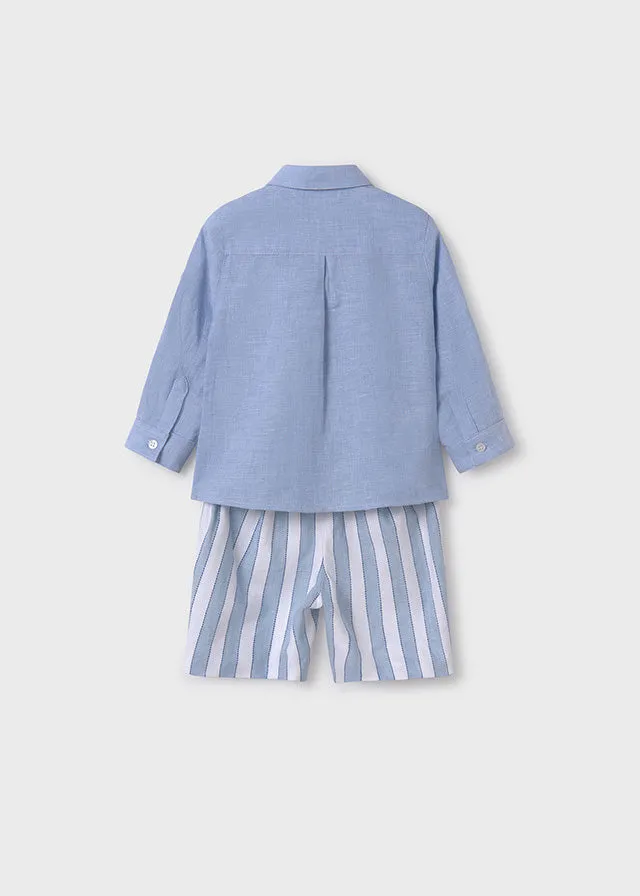 Abel & Lula 5251 Long Sleeve Shirt and Sky Blue Stripe Shorts