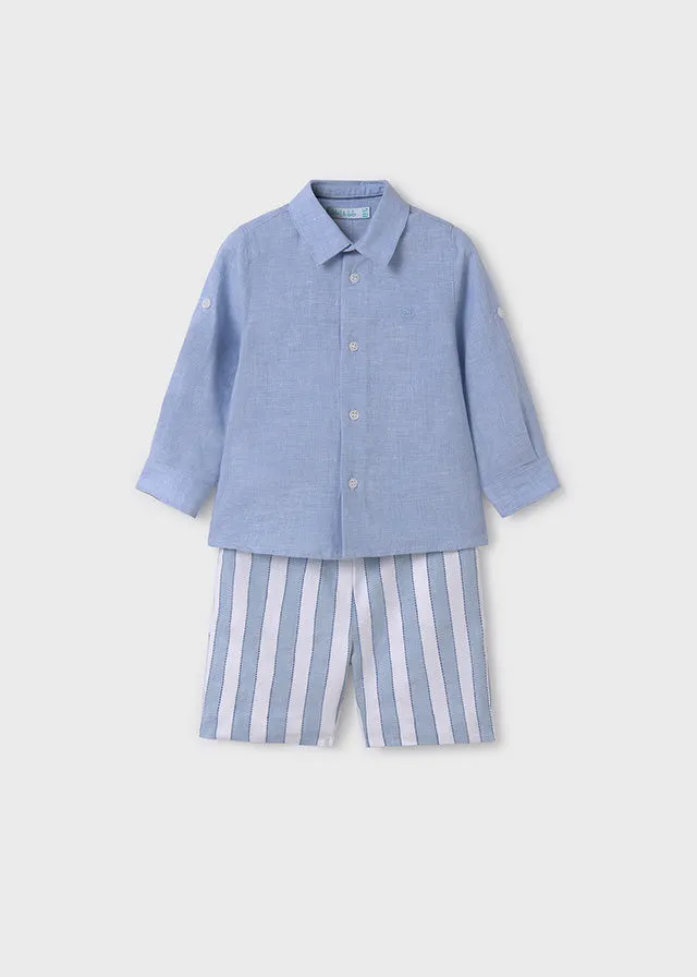 Abel & Lula 5251 Long Sleeve Shirt and Sky Blue Stripe Shorts
