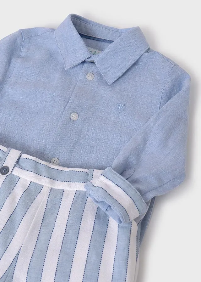 Abel & Lula 5251 Long Sleeve Shirt and Sky Blue Stripe Shorts
