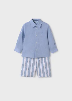 Abel & Lula 5251 Long Sleeve Shirt and Sky Blue Stripe Shorts
