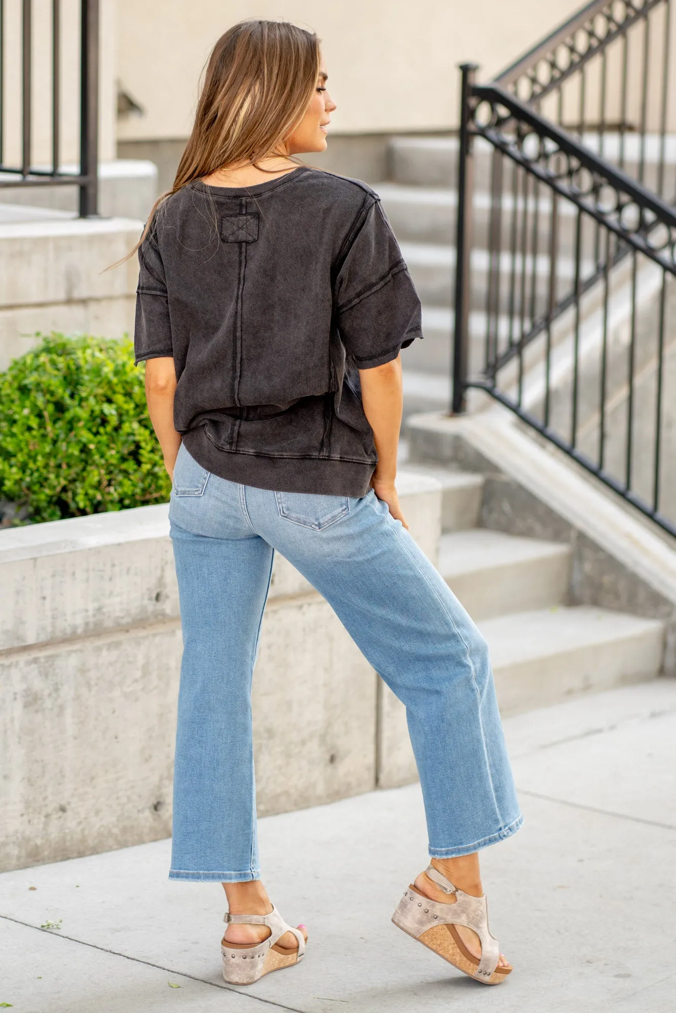 Abound Tummy Control Top High Rise Crop Wide Leg Regular & Plus Sizes