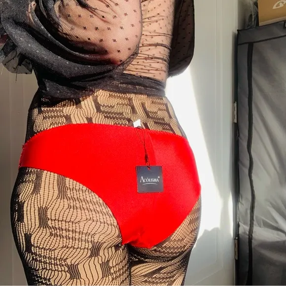Acousma Paris Women's Panties Panty Lingerie Vintage S M red