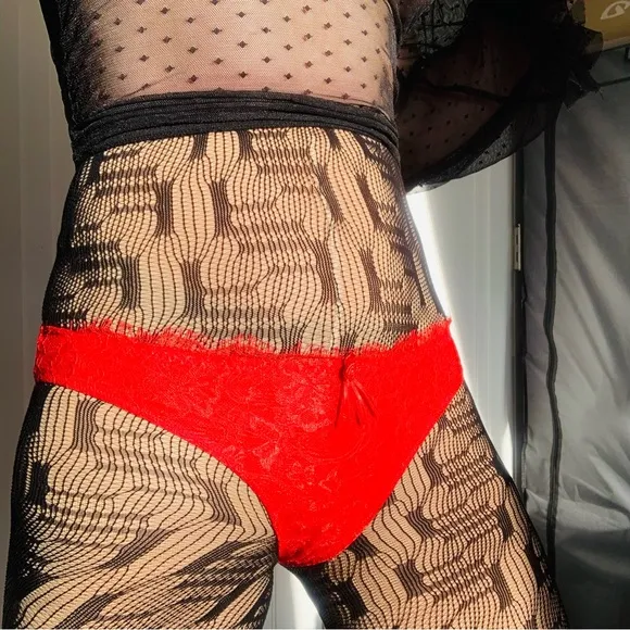 Acousma Paris Women's Panties Panty Lingerie Vintage S M red