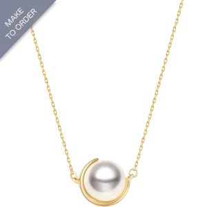 Akoya Pearl 18K Gold Half Enclosed Necklace