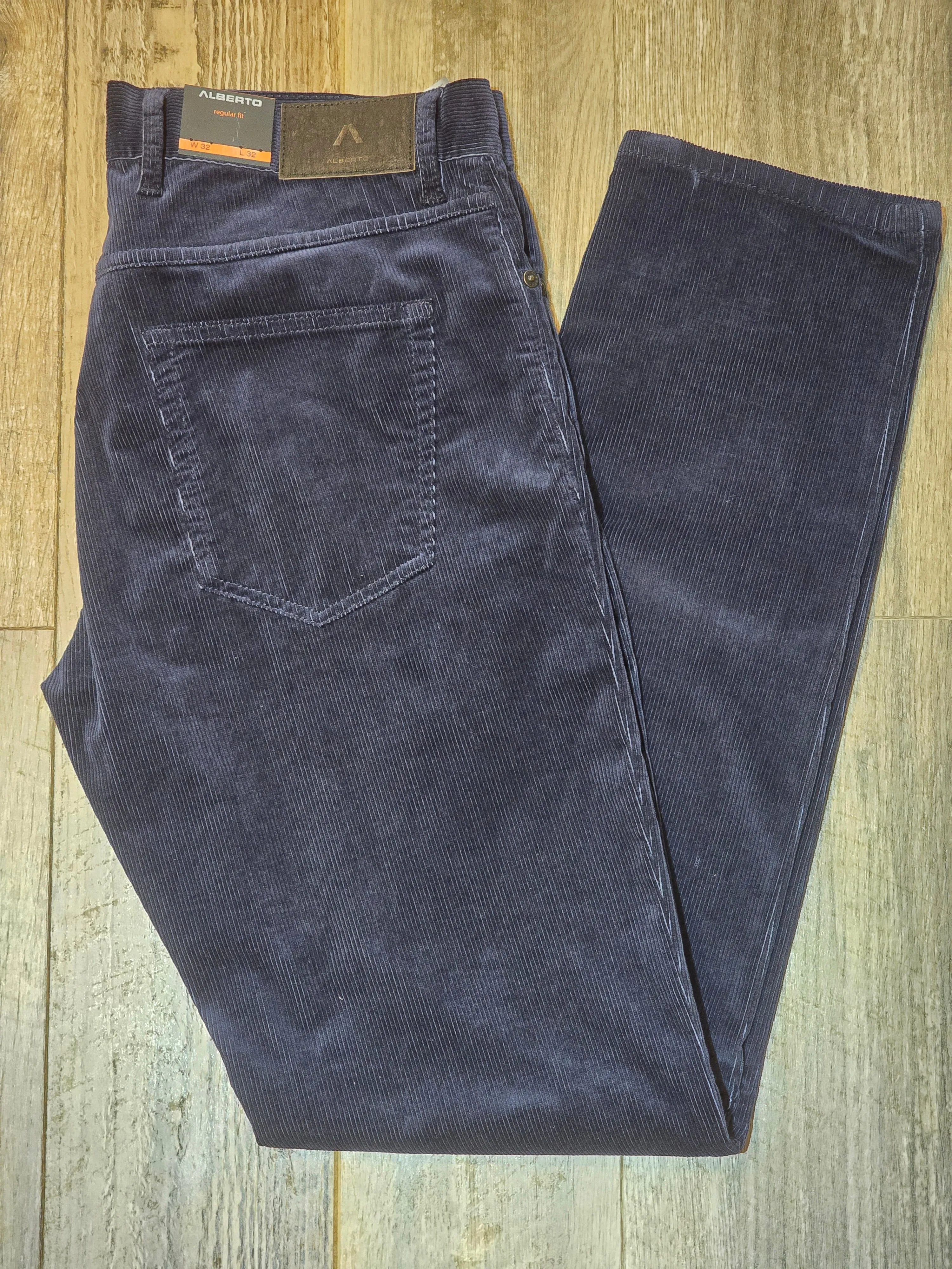 Alberto Regular Fit needle cord 5 pocket jeans