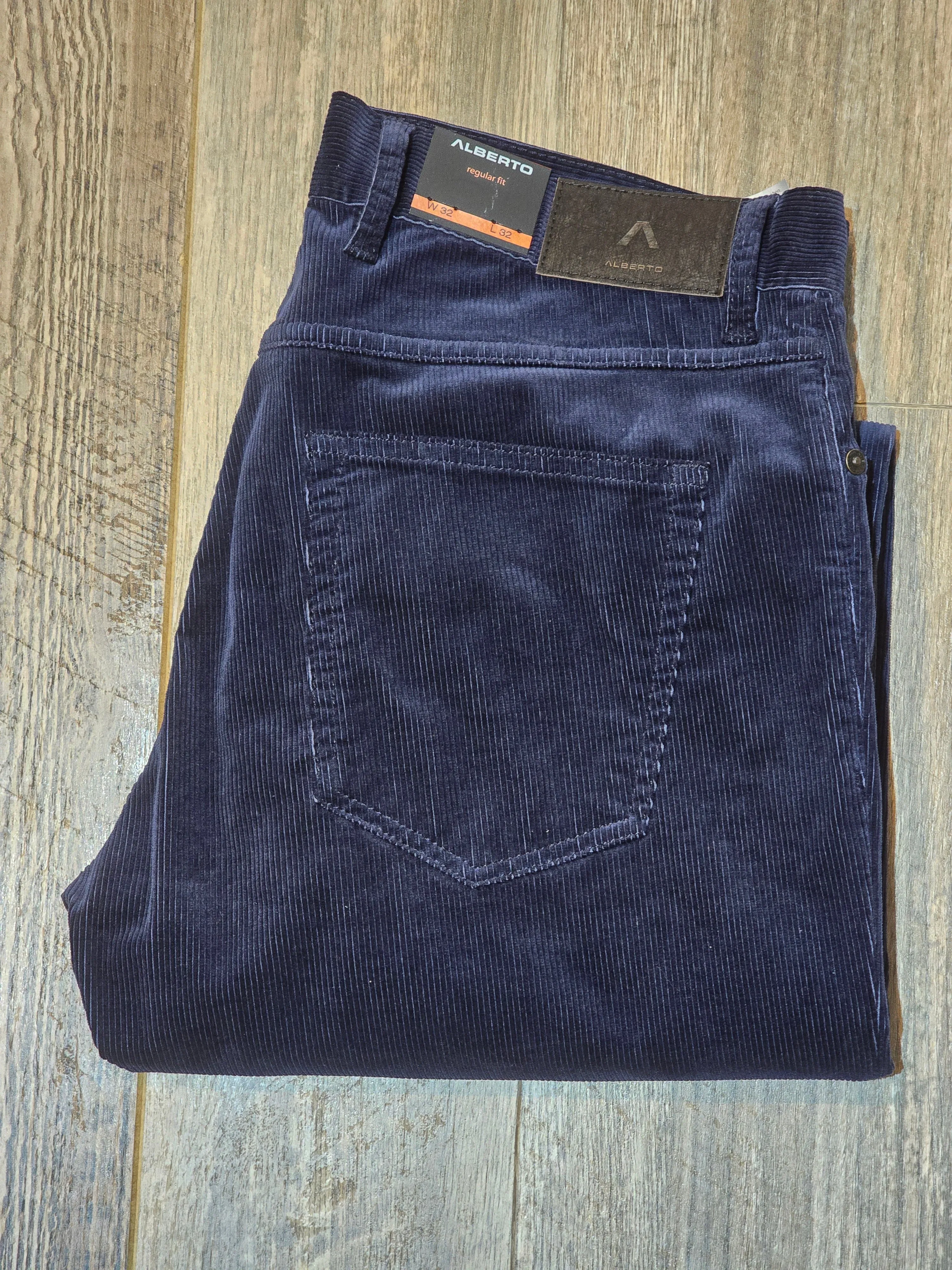 Alberto Regular Fit needle cord 5 pocket jeans