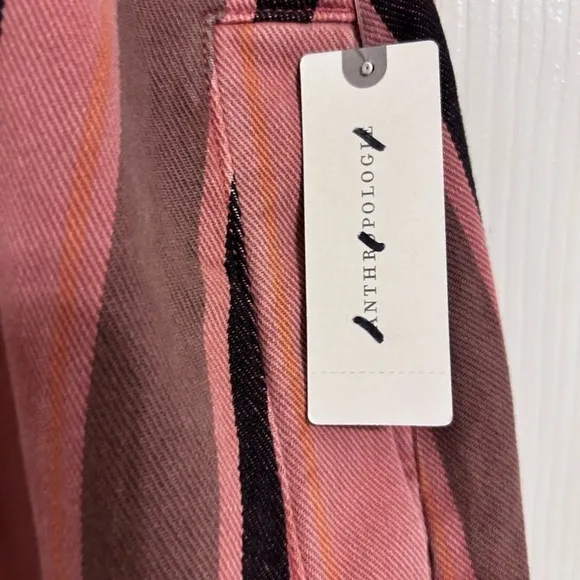 Anthropologie, NWT, Pilcro Cropped PJ Wide-Leg Jeans, Medium in Purple Motif