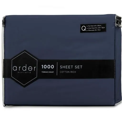 Ardor 1000TC Cotton Rich Sheet Set - 6 Colours