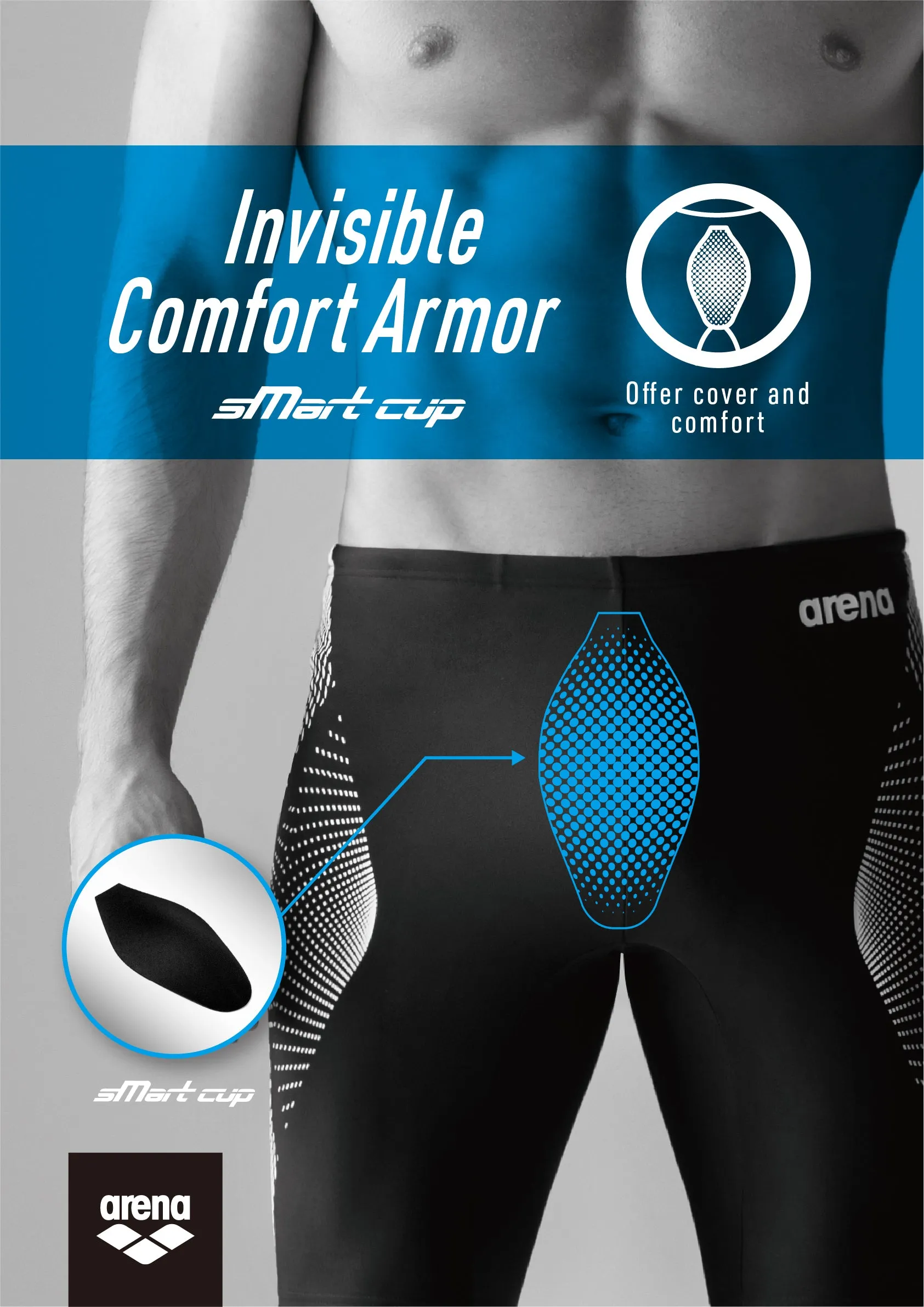 Arena Men's Swim Shorts - 42CM with Smart Cup