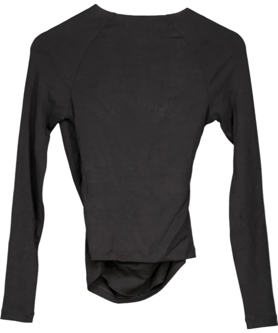 Arket Black Jersey Wrap Top UK S