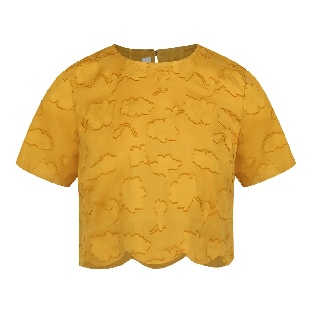 Arles Citrine Scallop Top