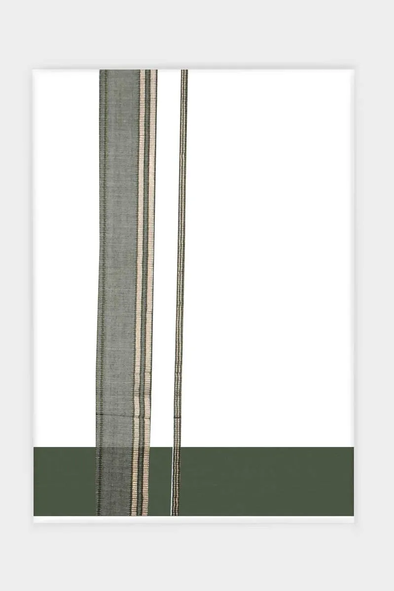 Art Crystal Combo - Olive Green And Lavender Double Layered Dhoti | Uathayam
