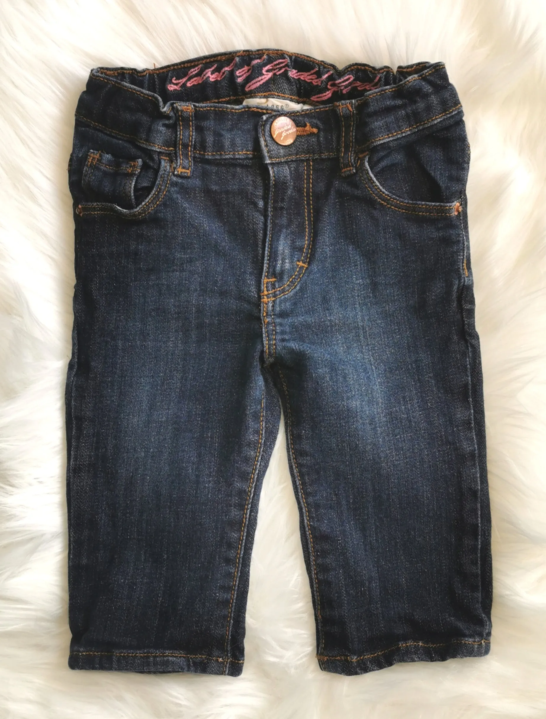 BABY GIRL SIZE 2/4 MONTHS - H&M, Darkwash Jeans EUC B46