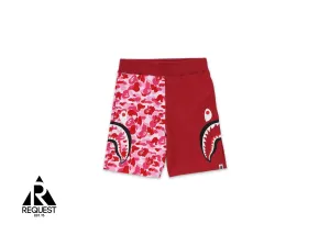 BAPE ABC Camo Side Shark Sweatshorts "Pink"