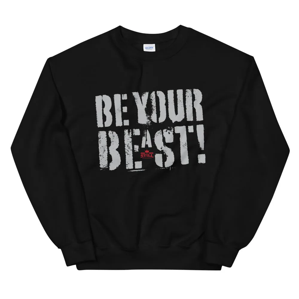 Be Your Beast men's training sweatshirt with ASC logo on back label