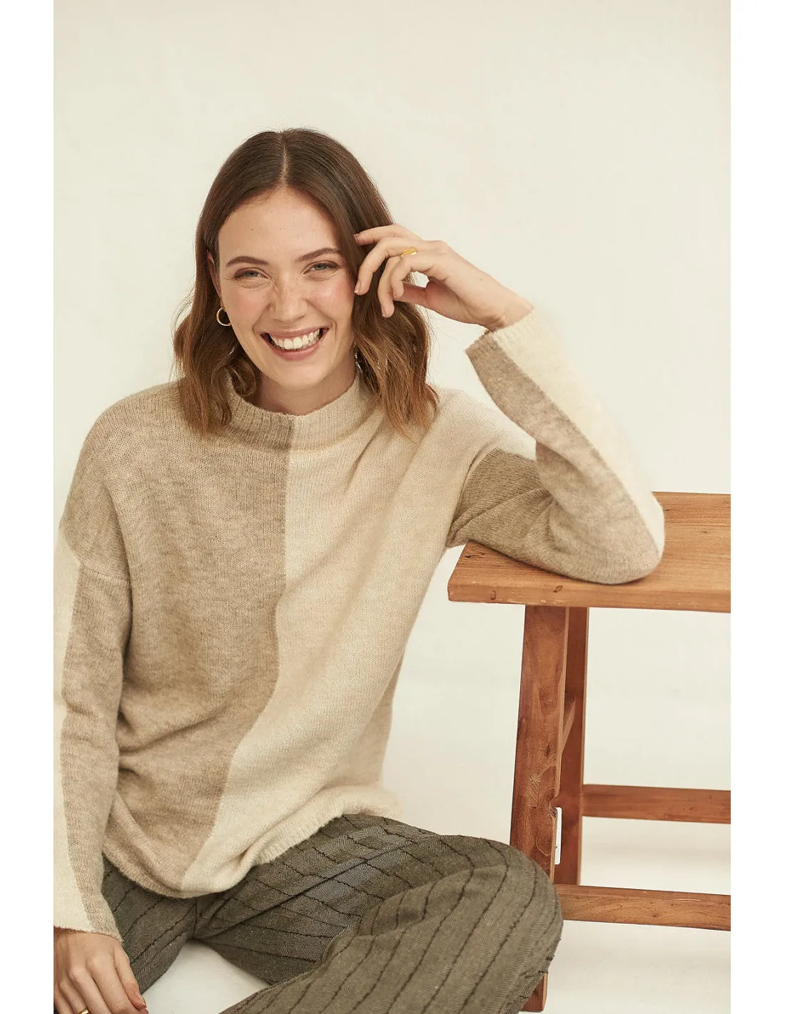 Beech Sweater Ecru & Beige