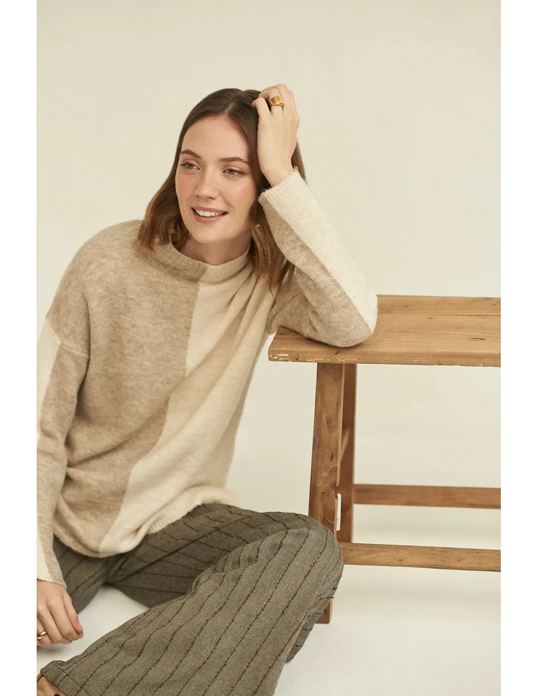 Beech Sweater Ecru & Beige