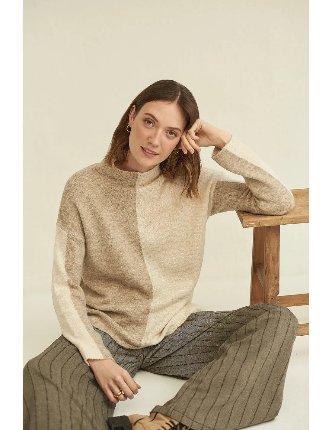 Beech Sweater Ecru & Beige