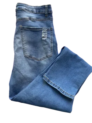 Black Label Distressed Stretch Waist Jeans