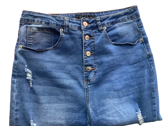 Black Label Distressed Stretch Waist Jeans