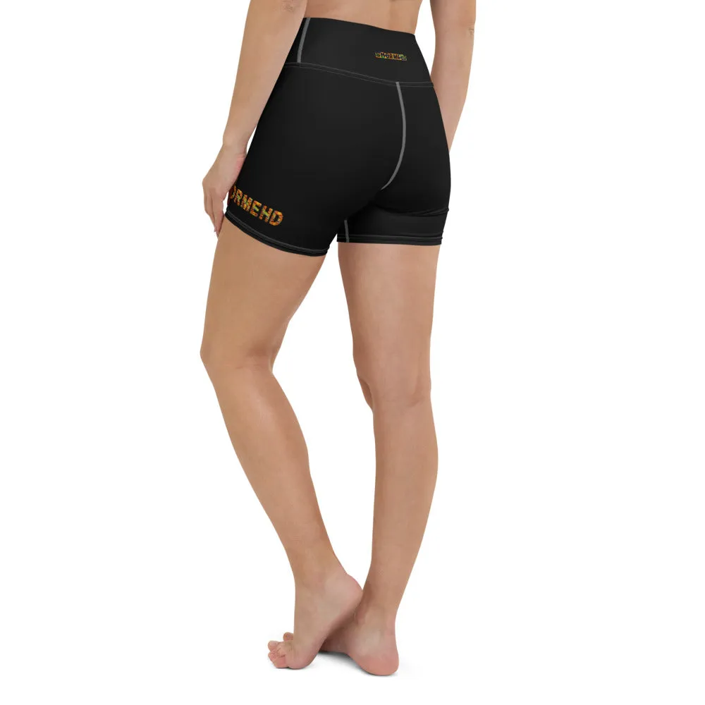 Black SHORMEHD Kente Biker Shorts