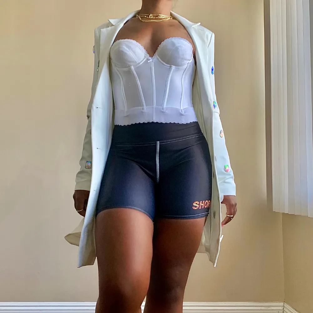 Black SHORMEHD Kente Biker Shorts