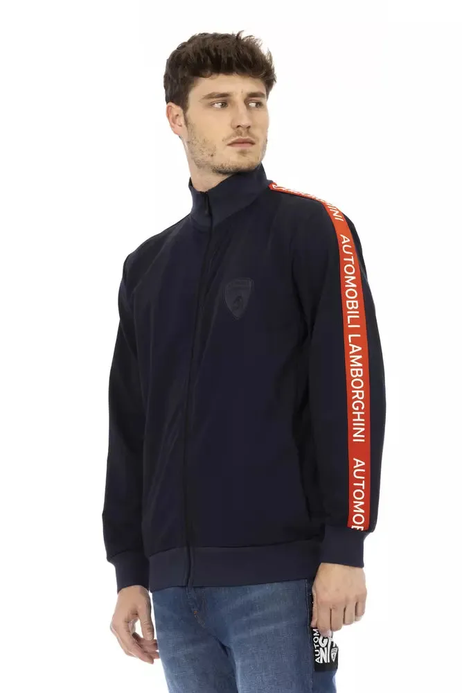 Blue Cotton Men Sweater