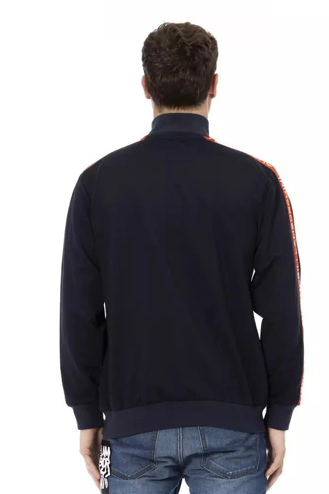 Blue Cotton Men Sweater