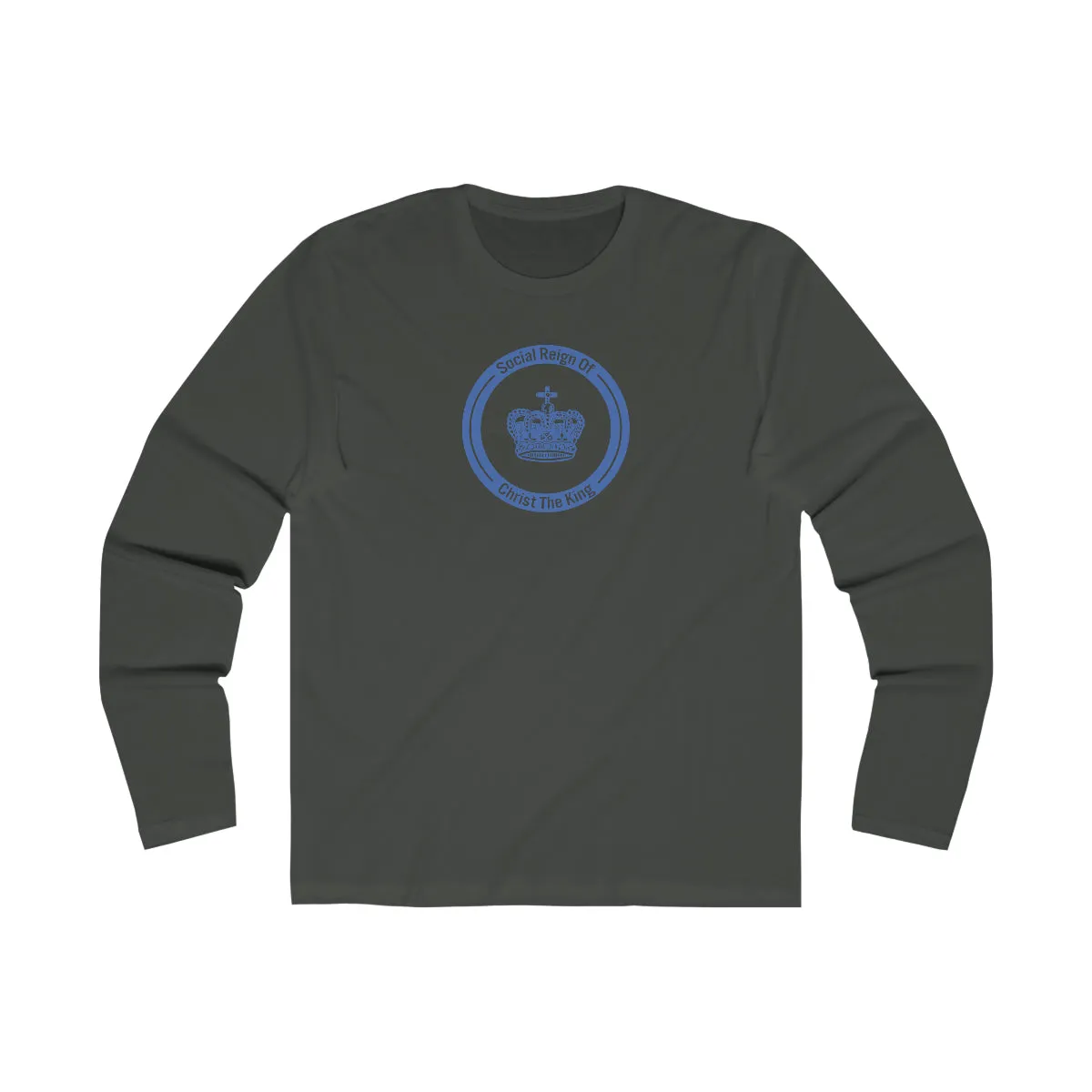Blue Sacred Crown Religious Christian Catholic Long Sleeve Tee