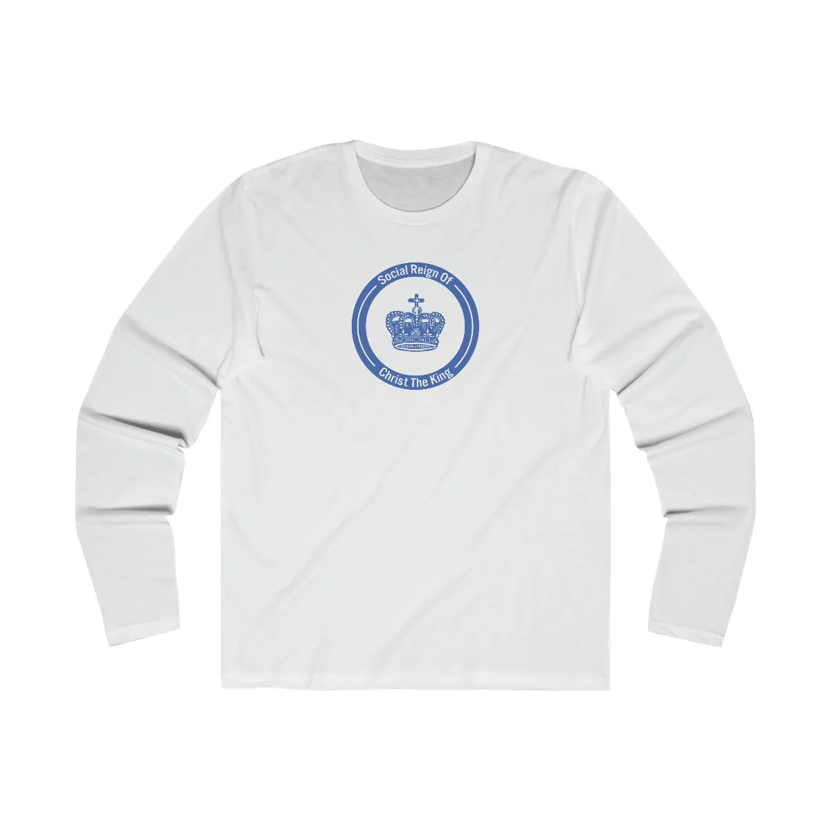 Blue Sacred Crown Religious Christian Catholic Long Sleeve Tee