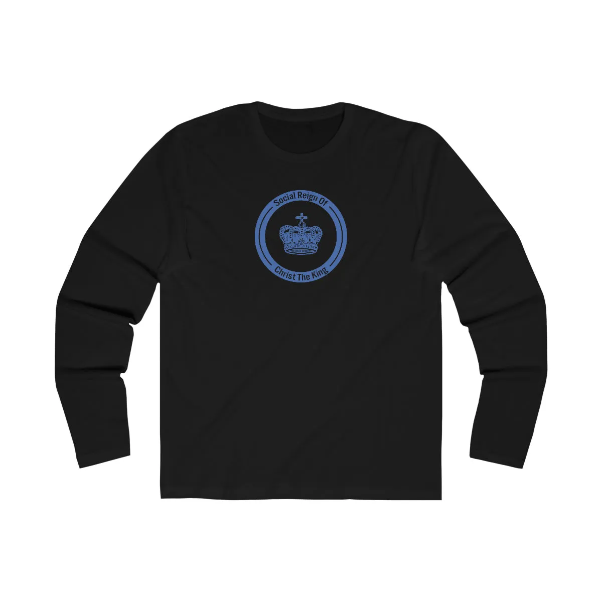 Blue Sacred Crown Religious Christian Catholic Long Sleeve Tee