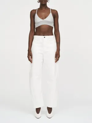 Bow Leg Crop Jean in Snow White