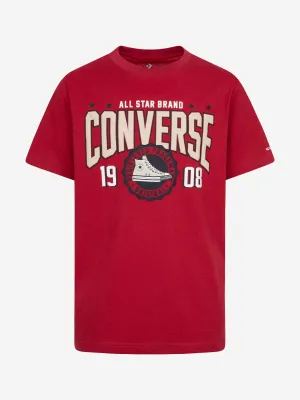 Boys Collegiate Crest T-Shirt in Red