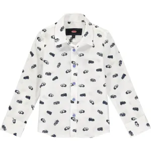 Boys Smart White Cotton Long Sleeved Shirt