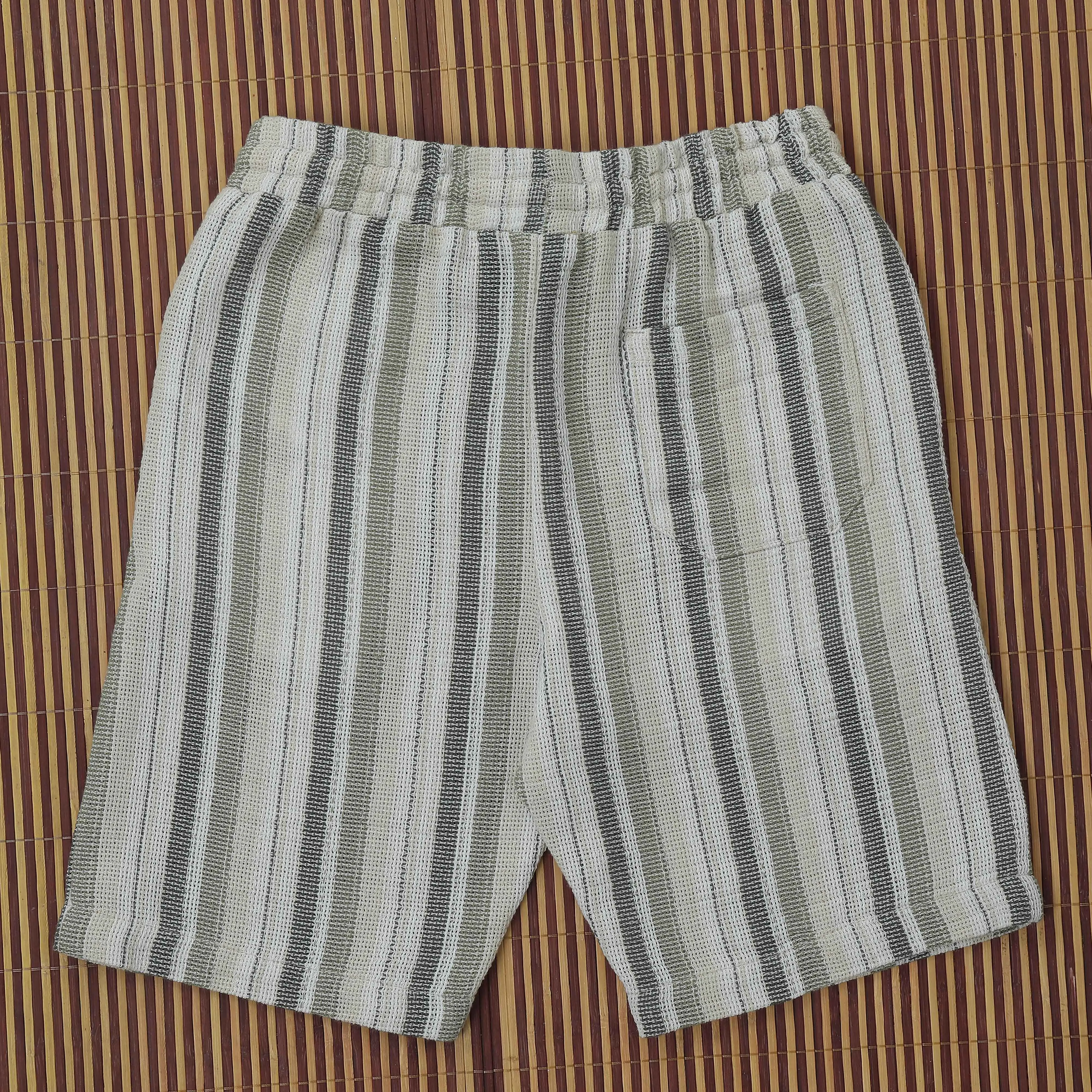 Boys Textured Shirt & Short Co-Ord Set Olive Green