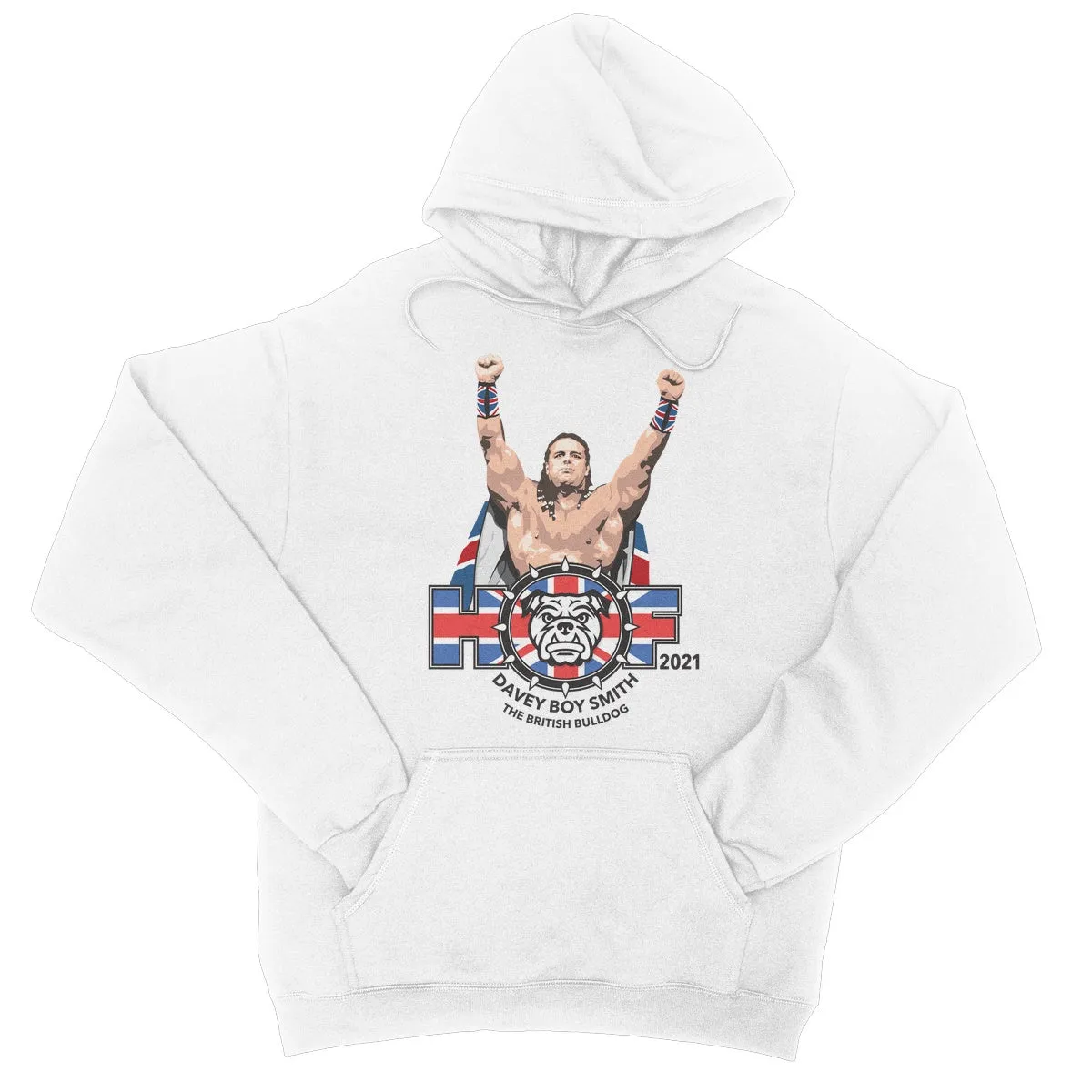 British Bulldog HOF 2021 (WHITE) College Hoodie