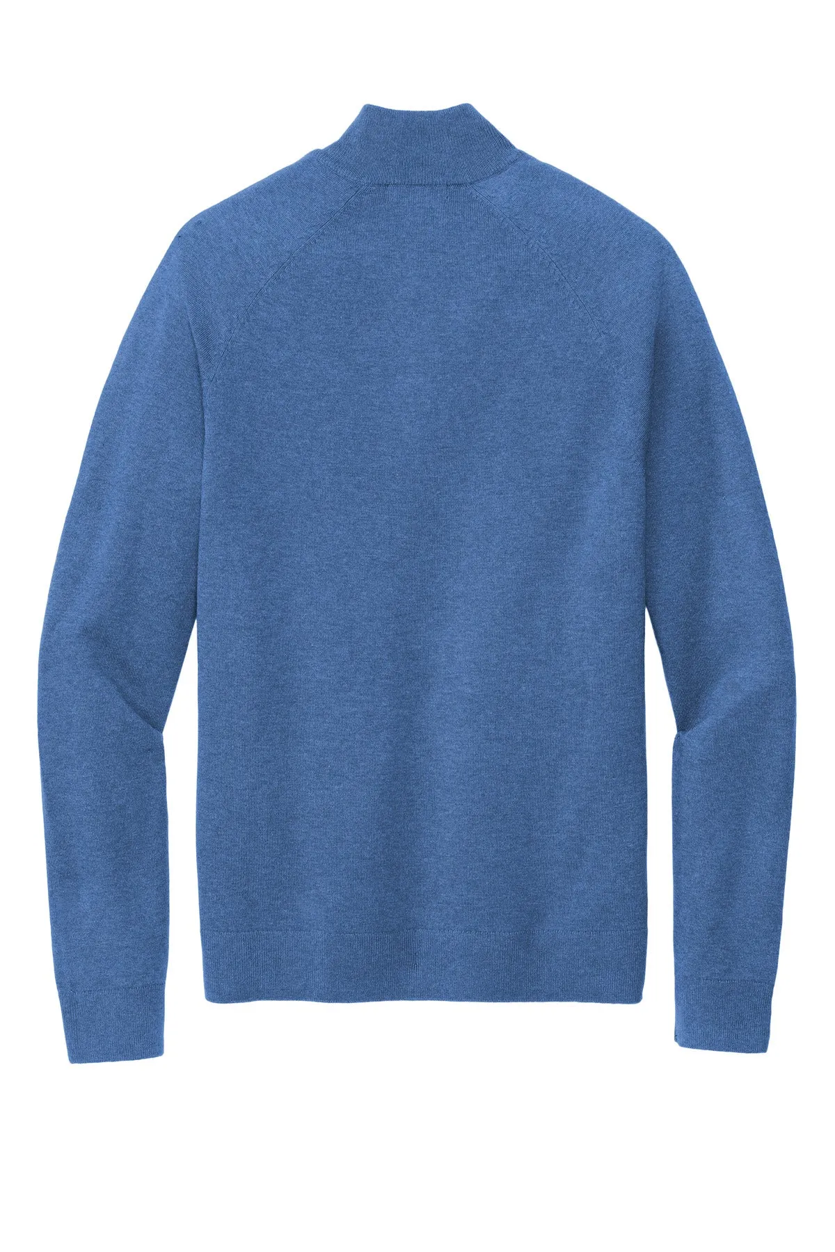 Brooks Brothers Cotton Stretch 1/4-Zip Sweater BB18402 Charter Blue Heather