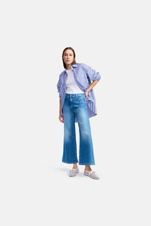 Cambio Palazzo cropped lys blå jeans med vide ben