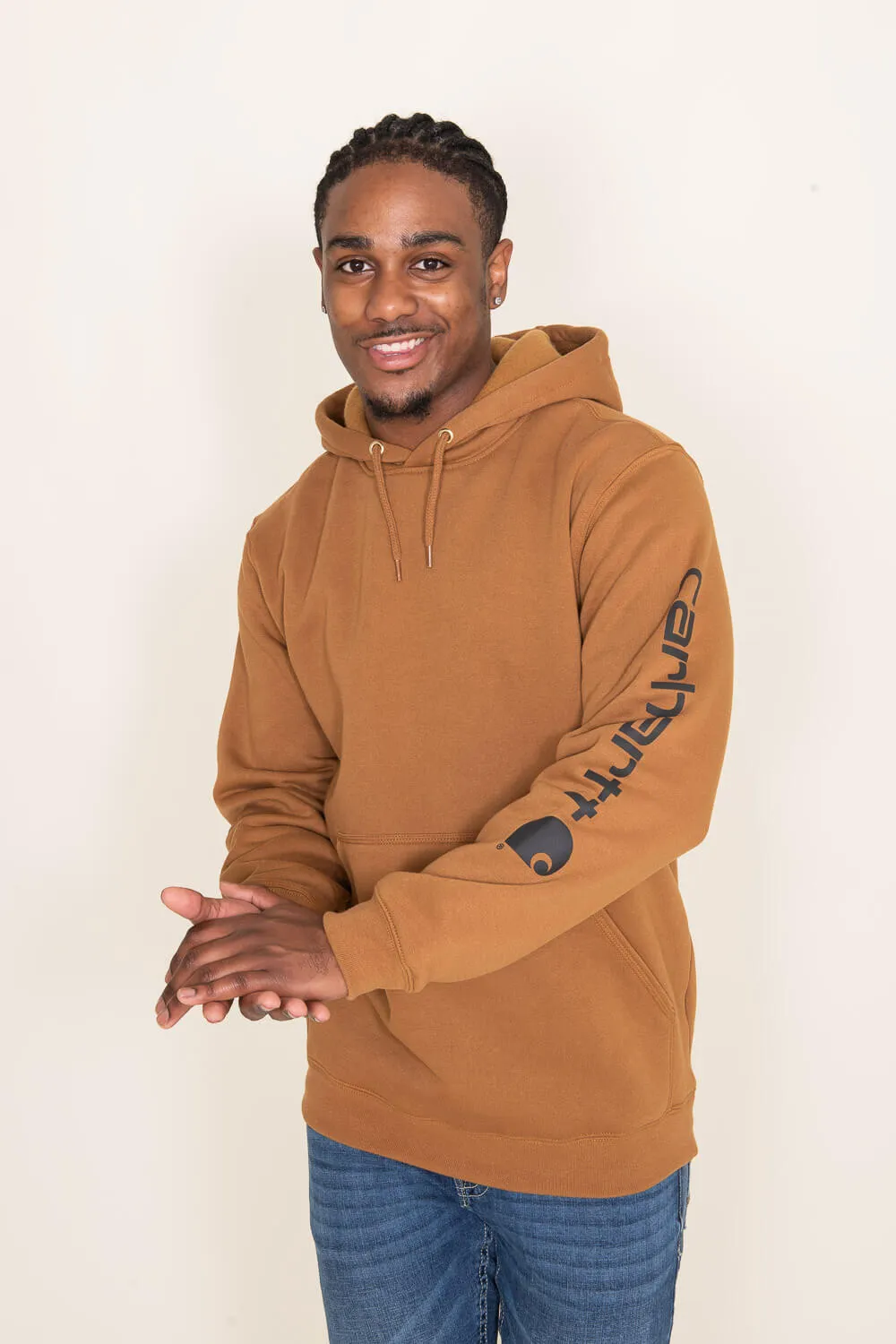 Carhartt Logo Sleeve Hoodie for Men in Brown | K288-BRN BROWN