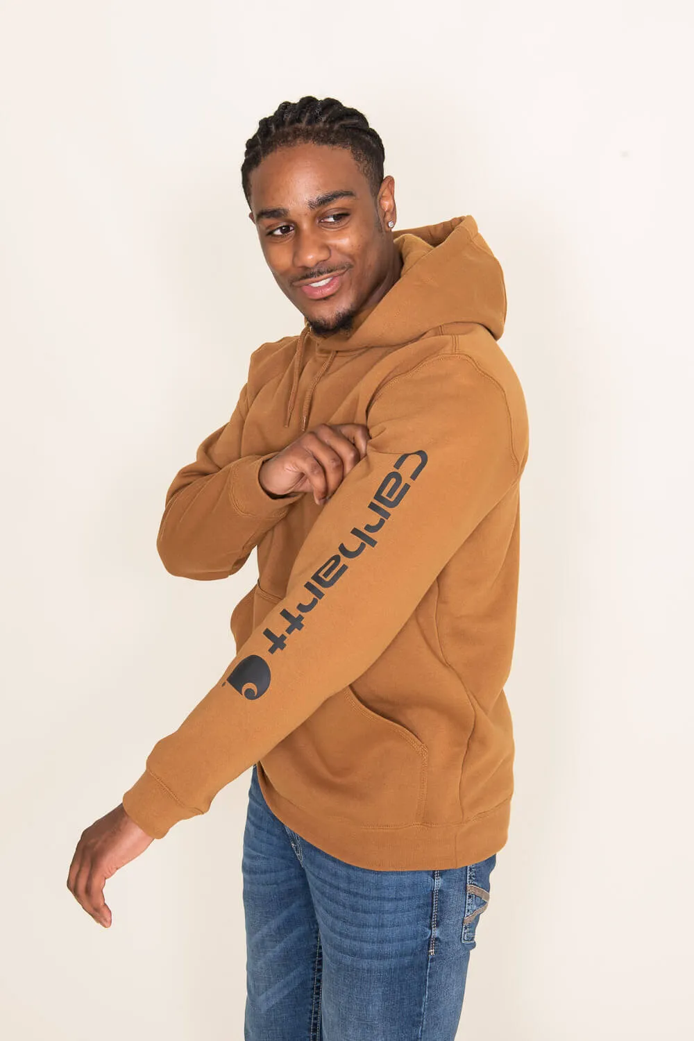 Carhartt Logo Sleeve Hoodie for Men in Brown | K288-BRN BROWN