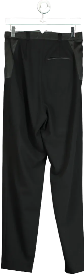 Carin Wester Black Satin Detail Smart Trouser UK M